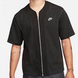 Nike French Terry Short Sleeve Full Zip Top Baseball Jersey Top Mens Size
Large